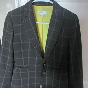 Tahari women black Checkered Blazer